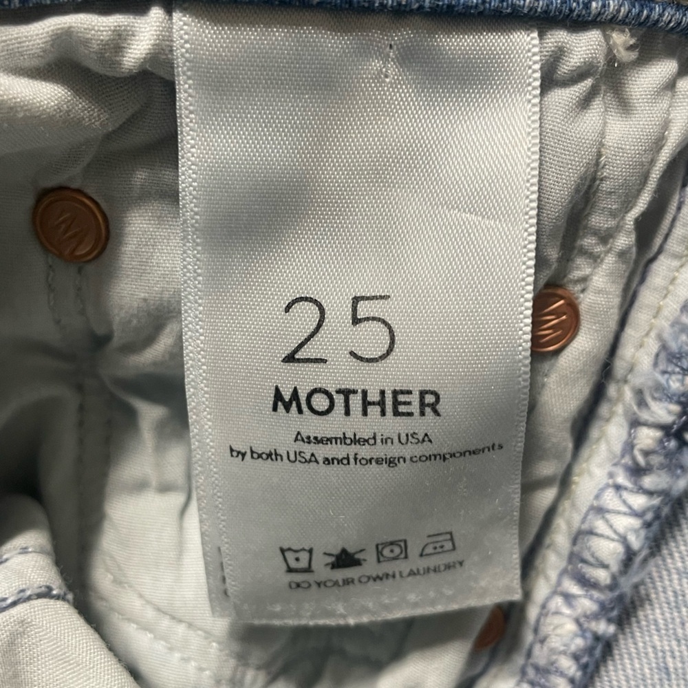 MOTHER SUPERIOR The Tomcat Ripped Crop Straight Leg Jeans 25 - Picture 14 of 16